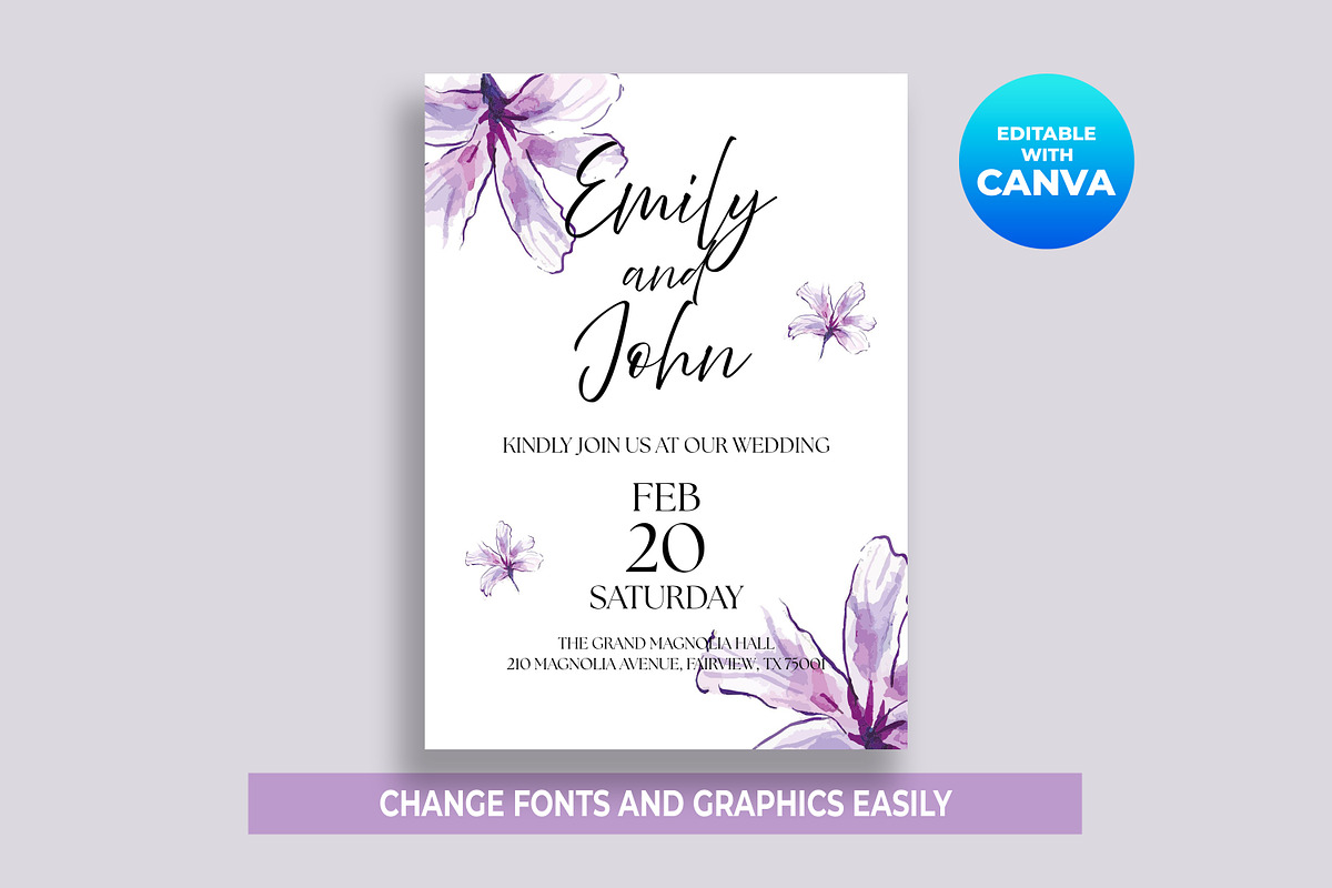 Wedding Invitation Canva Template, an Invitation Template by M9 Design (Photo 2 of 5)