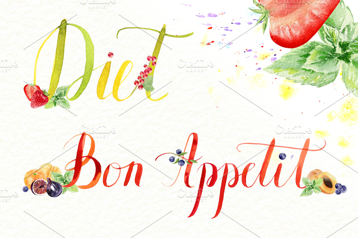 Watercolor fruit set, a Food Illustration by Elegantia (Photo 7 of 7)