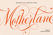 Motherlane Modern Calligraphy, a Script Font by Letterhend Studio (Thumbnail 1 of 14)
