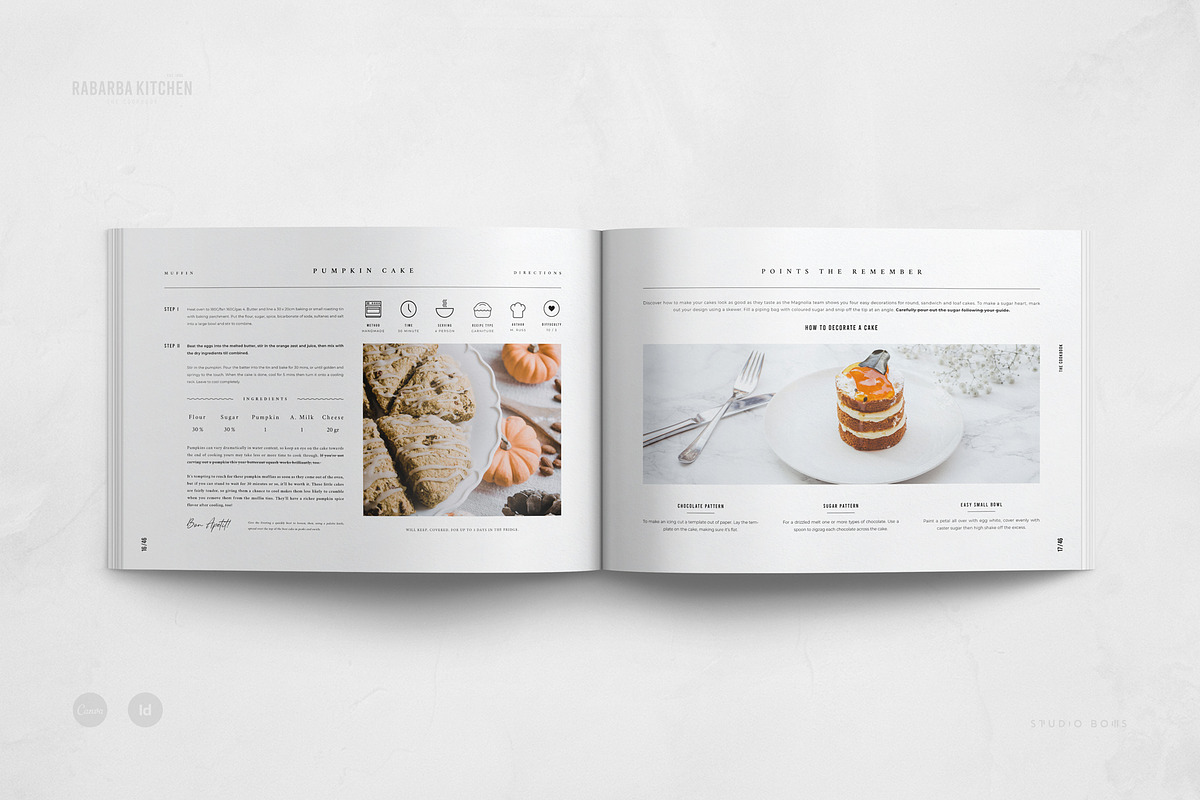 Canva Cookbook | Recipe Book, a Brochure Template by Studio Bons (Photo 10 of 27)