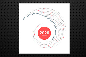 Calendar 2020 Spiral Vector Design