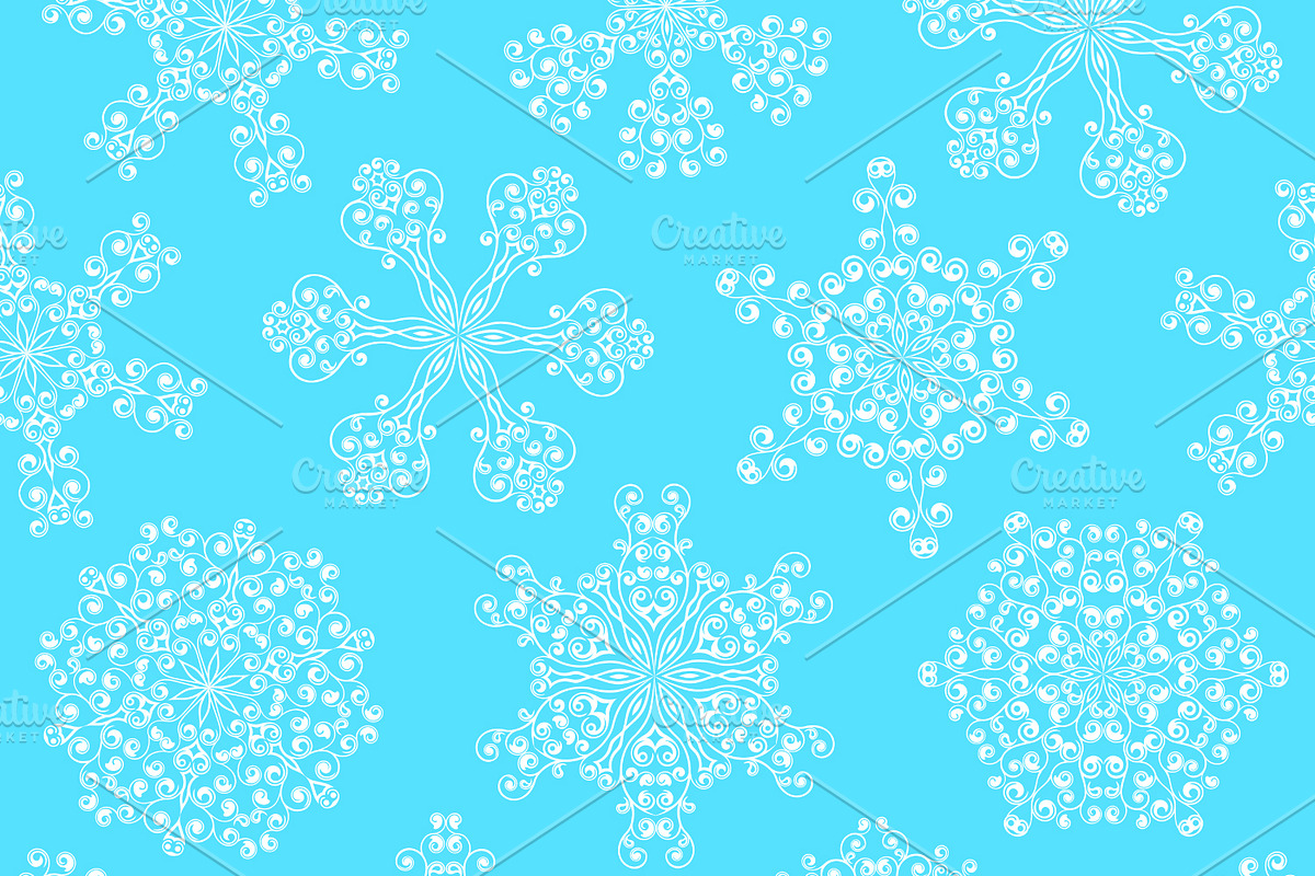 Seamless pattern with snowflakes, a Pattern Graphic by Absent A