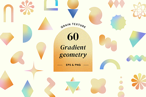 60 Gradient Grain Geometric Shapes