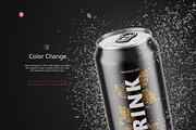 500ml Drink Can with Drops Mockup, a Product Mockup by HelenStock (Thumbnail 2 of 9)