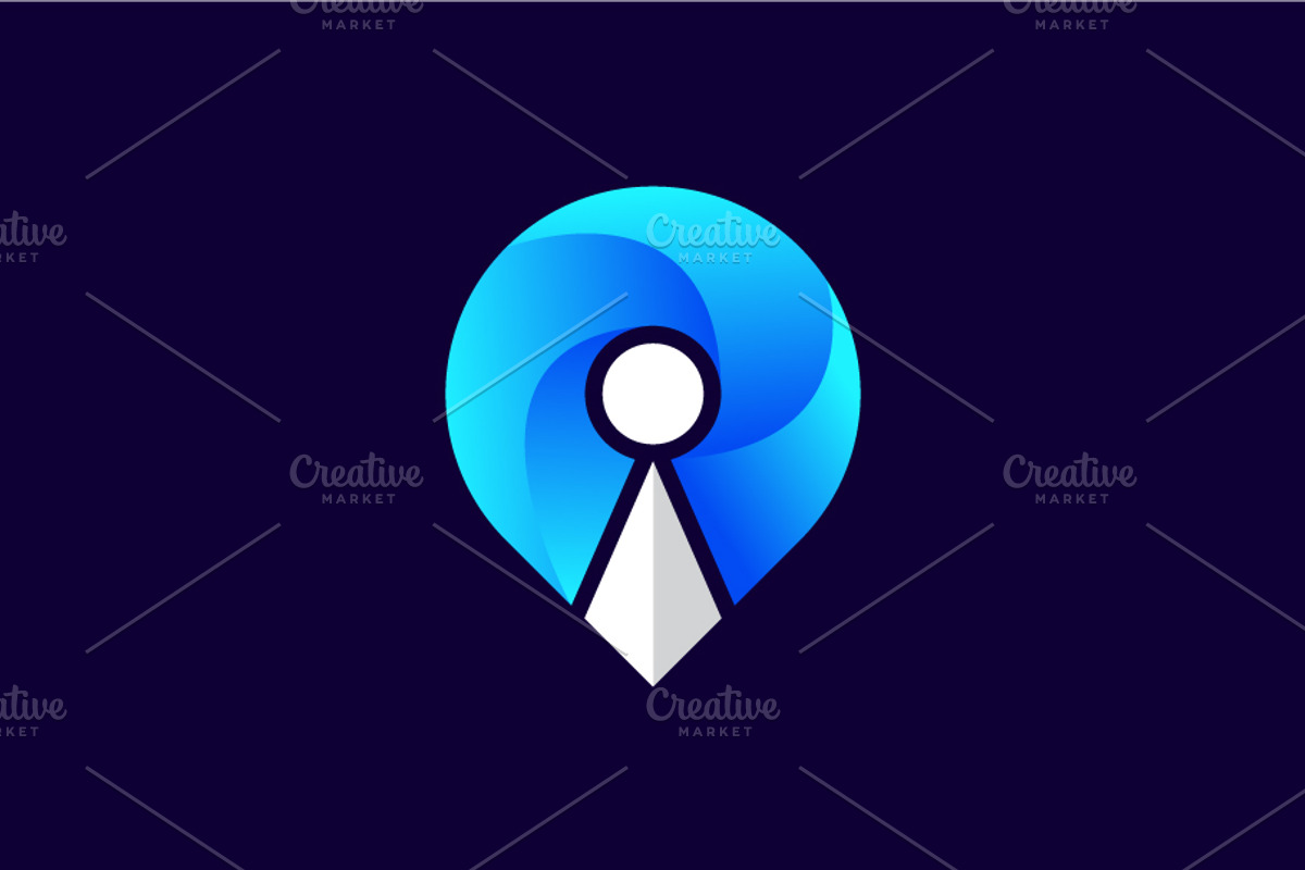 Location pin logo design. gps, pen, a Branding & Logo Template by Design Store