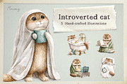 Introverted cat, an Illustration by Mimomy (Thumbnail 1 of 6)