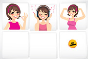 Woman Cartoon Vector Character Set, a Person Illustration by Kakigori Studio (Thumbnail 4 of 4)
