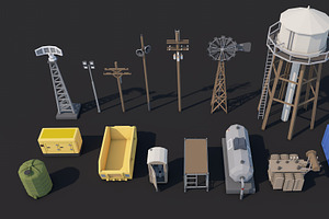 Low Poly Exterior City Street Props