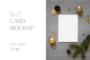 Сhristmas 5x7 Card Mockup, a Product Mockup by ILoveMockupDesign (Thumbnail 1 of 9)