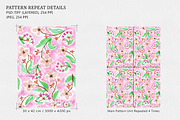 Magenta Watercolor Botanical Pattern, a Pattern Graphic by Gullenda (Thumbnail 2 of 6)