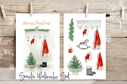 Santa Christmas Cards and Clip Arts