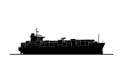 Sailing & Cargo Ship Silhouette Bund, an Illustration by Creativeshirt (Thumbnail 5 of 9)