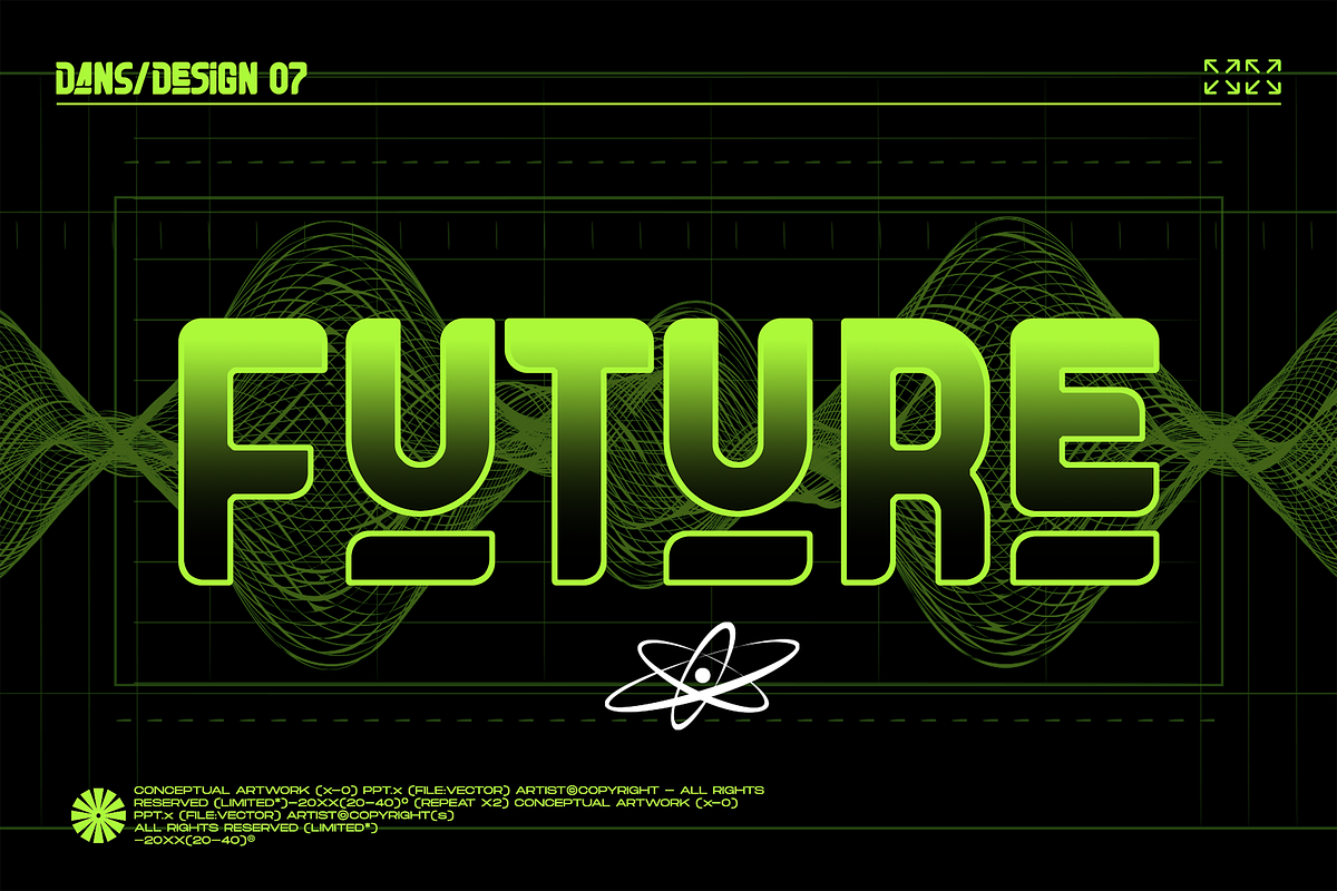 Subotica Futuristic Y2k Display Font, a Sans Serif Font by dansdesign (Photo 6 of 10)