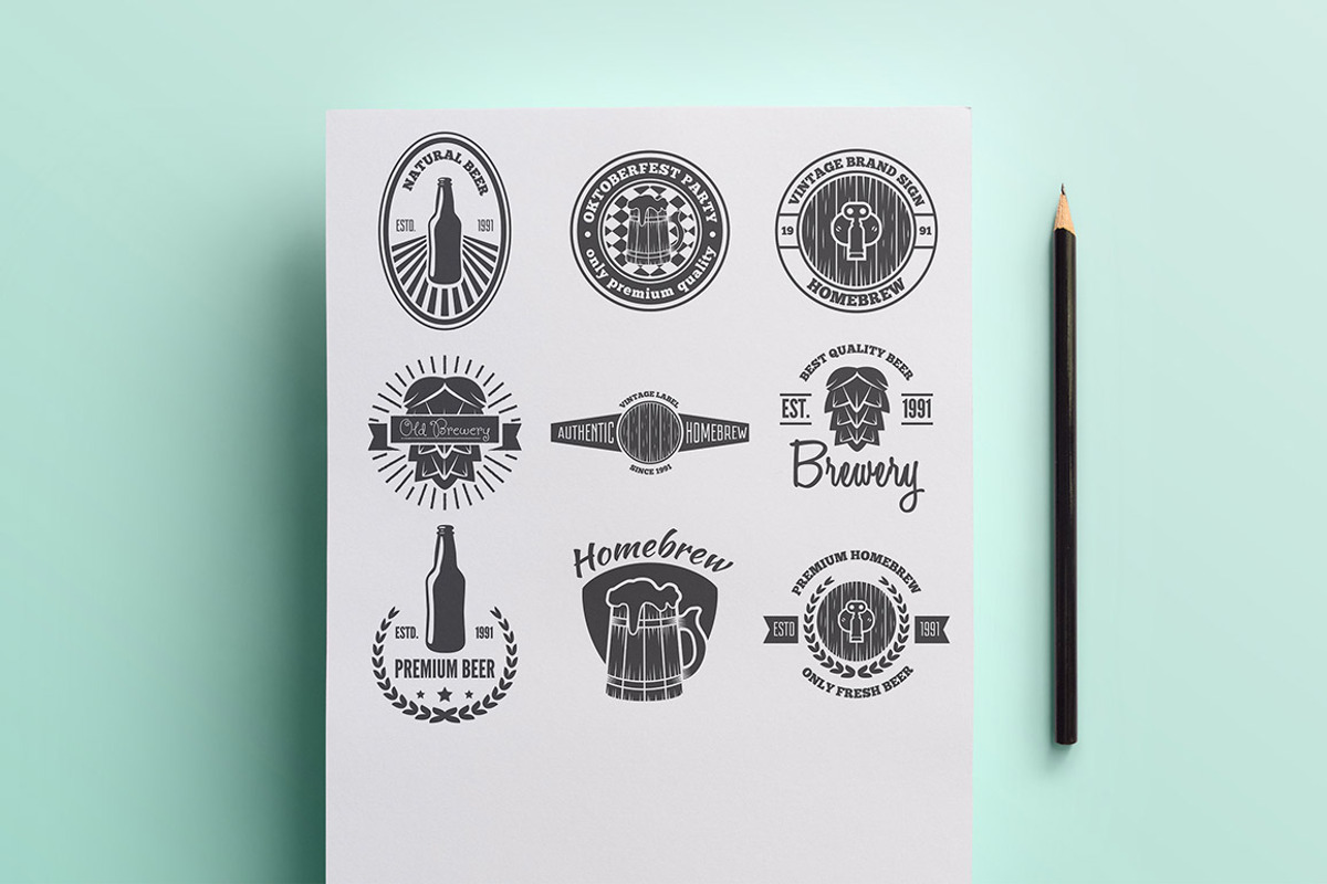Set of beer label and logo, a Branding & Logo Template by Lustra Frisk