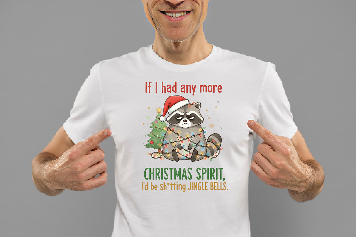 Grumpy Raccoon Christmas PNG, an Illustration by Daily.Designs (Photo 2 of 6)