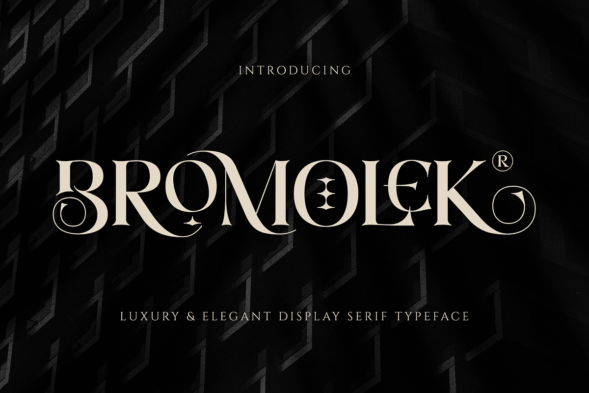 Bromolek - Luxury & Ligatures Serif, a Serif Font by Almarkhatype (Photo 1 of 9)