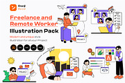 Freelance and Remote Worker, an Illustration by orenjidesign (Thumbnail 1 of 8)