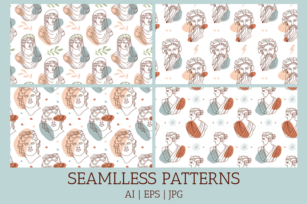 MODERN ANTIQUE vector gods bundle, an Illustration by Lena Nikolaeva (Photo 13 of 14)