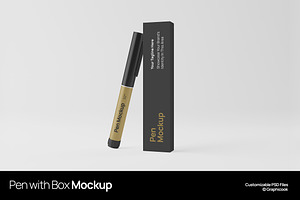 Pen With Box Mockup, a Pens & Pencil Mockup by graphicook