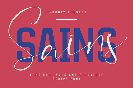 Sains Font Duo Script Free Sans, a Script Font by Maulana Creative