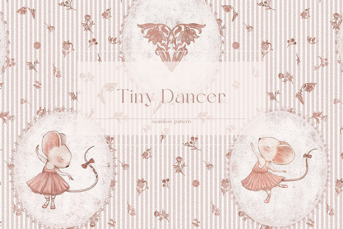 Tiny Dancer Cute Seamless Pattern, a Pattern Graphic by MouseGrey (Photo 1 of 11)