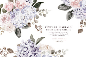 Dusty Purple Flower Clipart Graphics