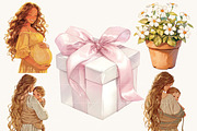 Boho Mothers Day Clipart Bundle, a Person Illustration by BusyDaydesign (Thumbnail 5 of 8)