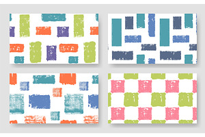 Seamless abstract grunge patterns, an Illustration by winwin.art