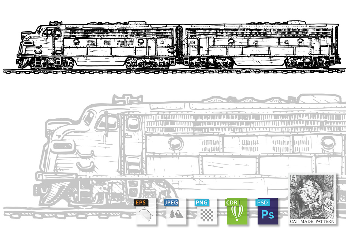 Vintage transport set, a Transportation Illustration by CatMadePattern (Photo 2 of 7)