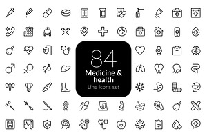 Medicine and health icons set