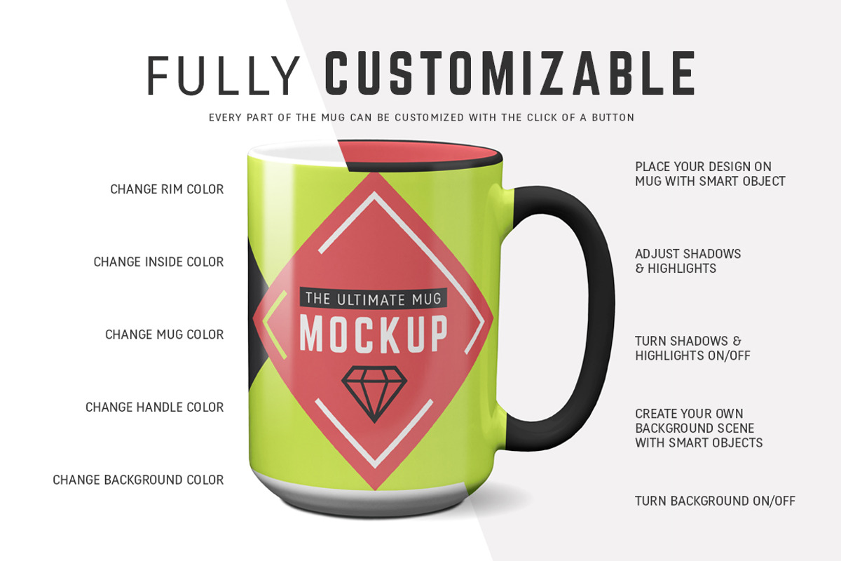 11 oz & 15 oz Mug Mockups (PSDs), a Cups & Container Mockup by Ultimate Mockups (Photo 6 of 11)