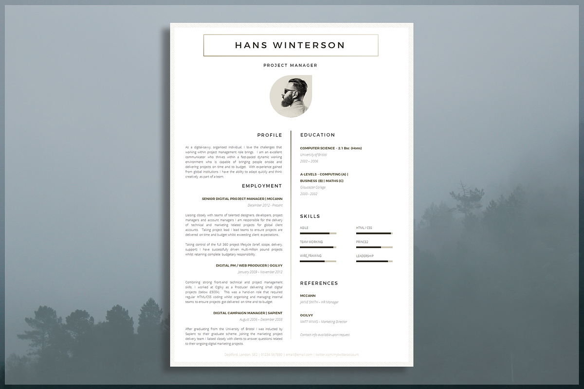 Resume Template / CV Template, a Resume Template by introDuice - CV / Resumes (Photo 1 of 6)