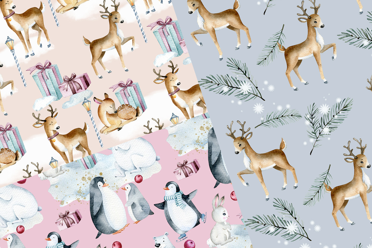 Christmas Time Seamless Patterns, a Pattern Graphic by SimpleWishesArt (Photo 2 of 3)