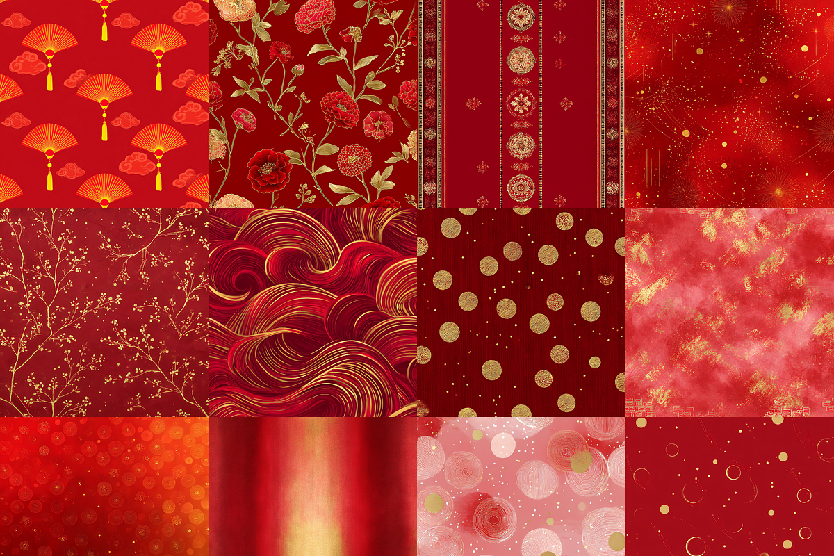 Lunar New Year Chinese Digital Paper, a Background Graphic by LA Design (Photo 2 of 10)