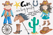 Cowboy Kids Watercolor clipart, an Illustration by Tanya Kart (Thumbnail 1 of 5)