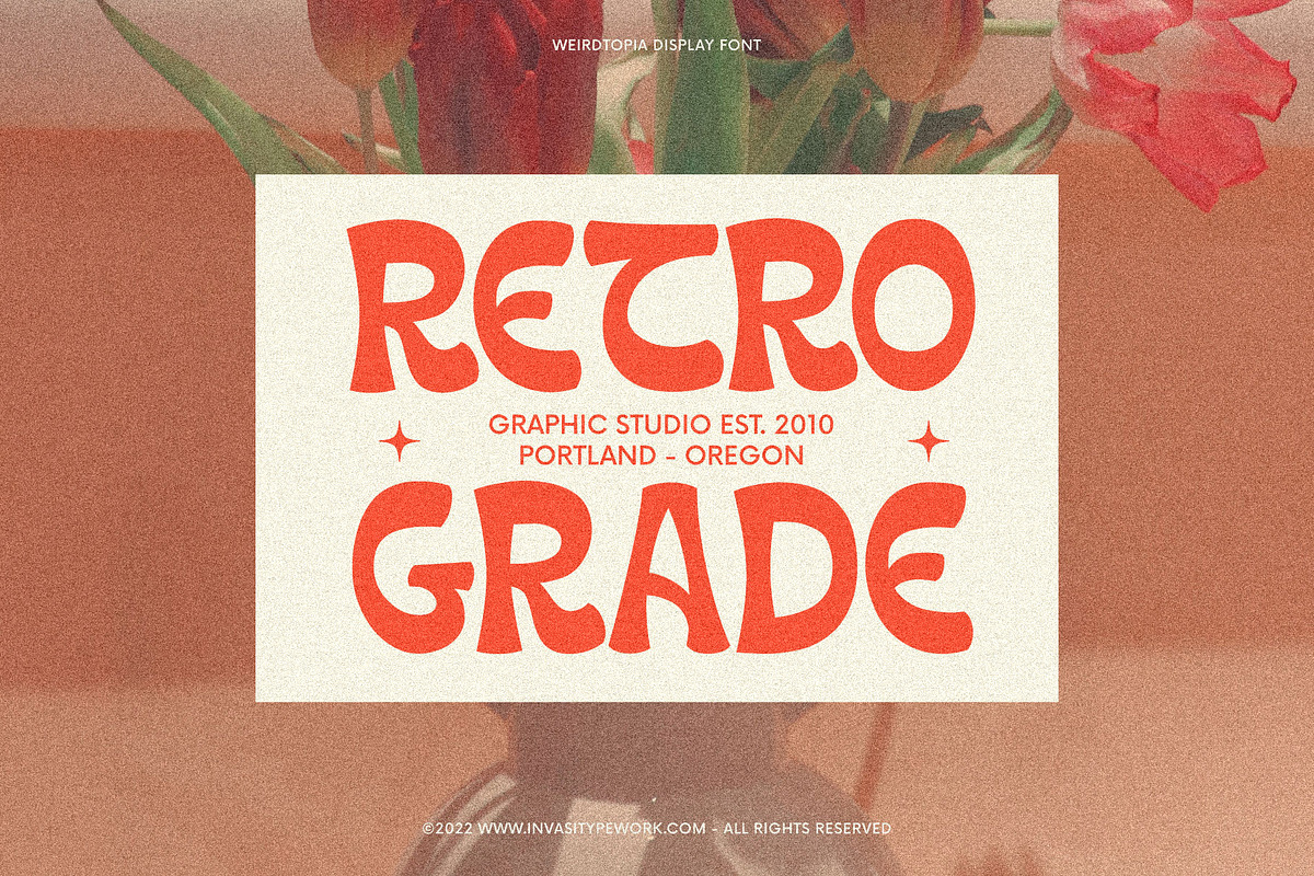Weirdtopia - Groovy Retro, a Sans Serif Font by Invasi Studio (Photo 4 of 10)
