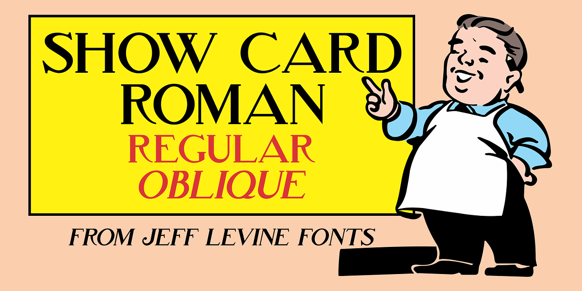 Show Card Roman JNL, a Serif Font by Jeff Levine Fonts (Photo 1 of 5)
