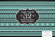 Aqua Vector Lace Borders Clipart, an Illustration by Amanda Ilkov (Thumbnail 2 of 5)