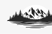 Majestic Mountain and Tree Vector Bu, a Graphic by Designs_River (Thumbnail 3 of 7)