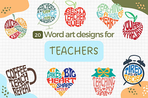 Teacher Word Art Vector Bundle, an Object Graphic by DigitalDesignsLaura
