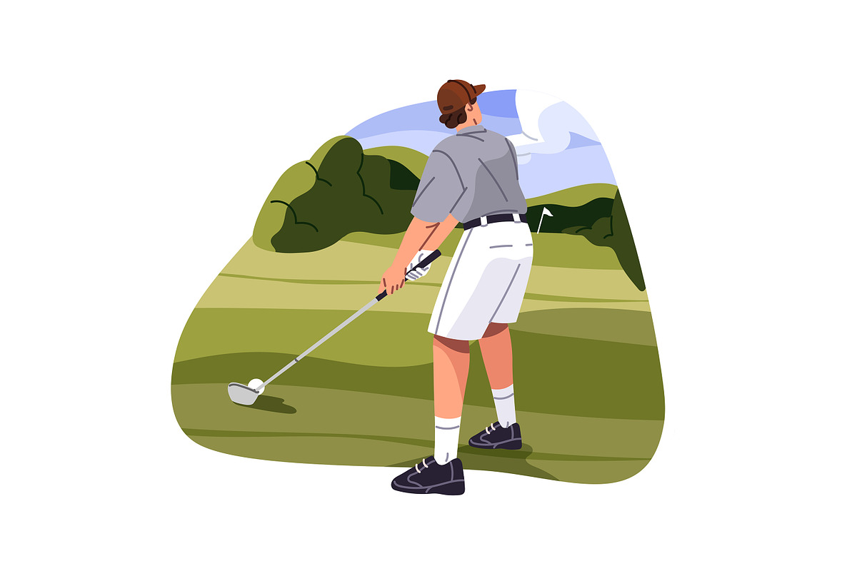 People play golf, golfers set, a Sport Illustration by PaperTrident (Photo 4 of 8)