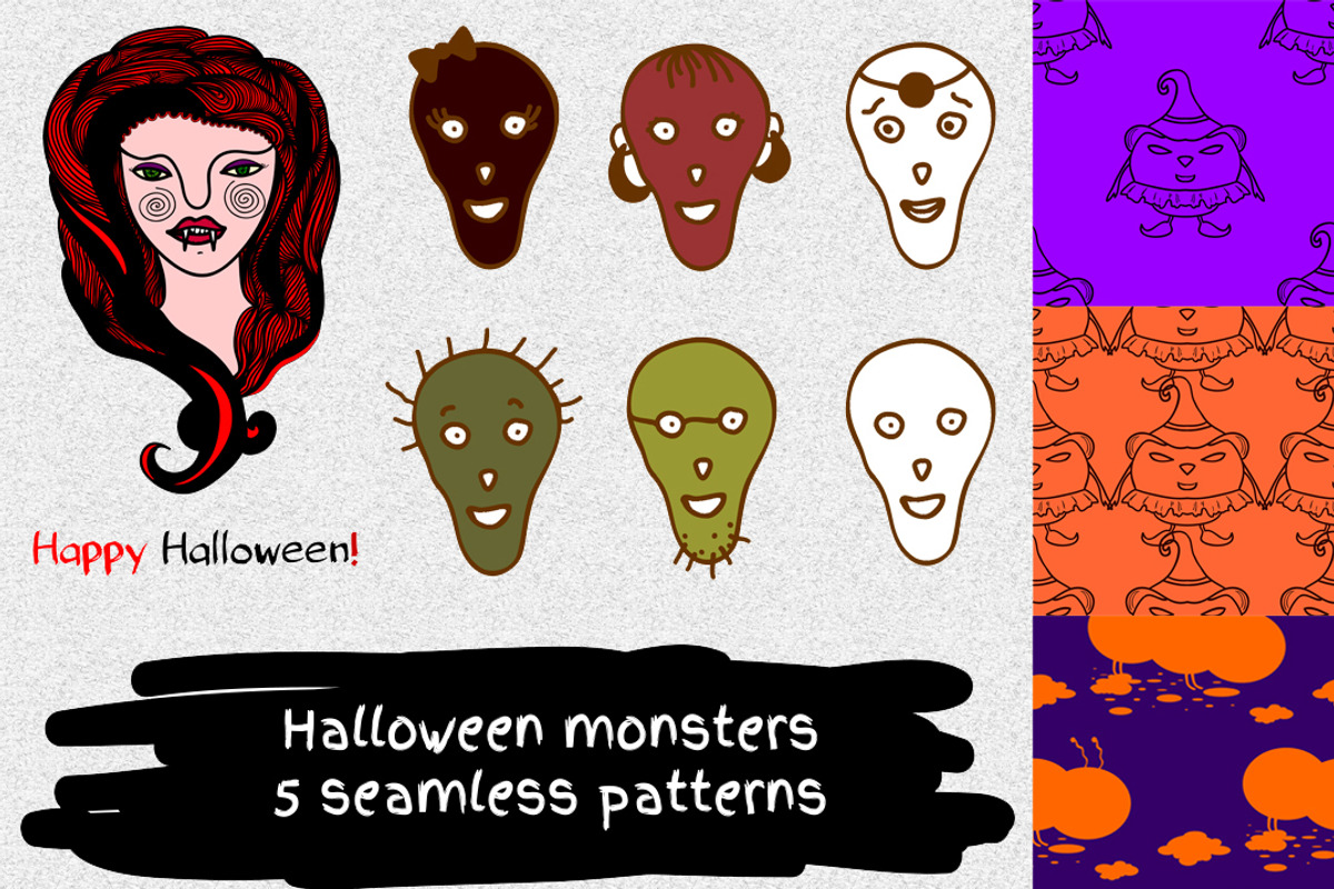 Cute Halloween Pumpkins, a Seasonal Illustration by pictures for you (Photo 2 of 5)