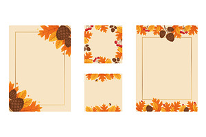 Autumn Frames Set. Thanksgiving card