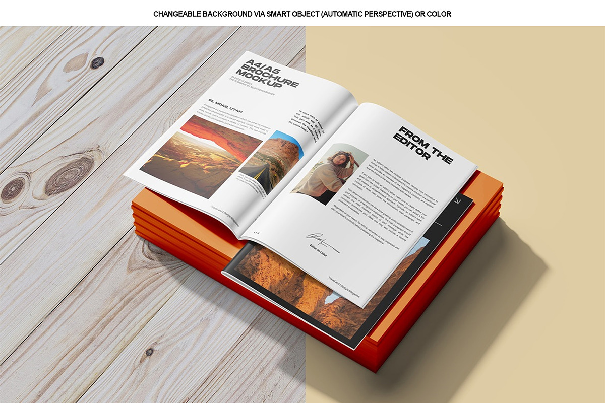 A4 Brochure Mockup, a Books & Magazine Mockup by Tokobeta (Photo 8 of 9)