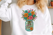 Mason Jar Floral Bouquet PNG, an Illustration by Craft Nest (Thumbnail 4 of 6)