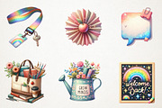 Pastel school clipart Back to school, an Illustration by RobertsArt (Thumbnail 6 of 7)