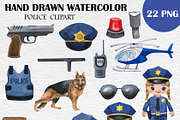 Watercolor Policeman Clipart PNG, a Person Illustration by PatternPalette (Thumbnail 2 of 2)