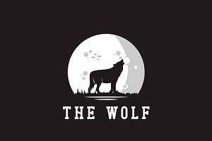 Wolf With Silhouette of Moon Logo, a Branding & Logo Template by AlvinStd