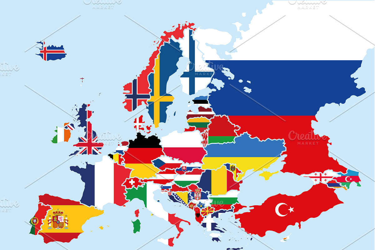 Flags Europe Map, an Education Illustration by asantosg (Photo 2 of 2)