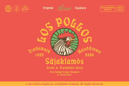 Los Pollos | Vintage Print Font, a Serif Font by Illousa